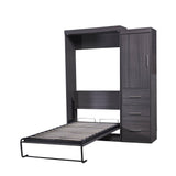 Vintage Twin Size Murphy Bed Cabinet with Storage - [Wardrobe, Drawers]