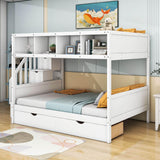 Twin Over Full Bunk Beds with Stairs and Storage for Adults - [Wooden, Drawers, Bookcase]