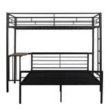 L-Shaped Twin Over Full Bunk Bed with Desk - [Metal, Detachable]