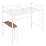 L-Shaped Twin Over Full Bunk Bed with Desk - [Metal, Detachable]