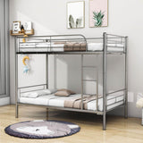 Twin Over Twin Bunk Beds for Kids, Adults - [Metal, Convertible, Small Room]