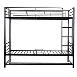 Metal Twin Over Twin Convertible Bunk Beds for Adults Kids with Storage