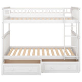 Convertible Twin Over Twin Bunk Beds with Storage Drawers - [Wooden]