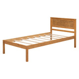 Wood Twin Size Vintage Platform Bed Frame with Headboard