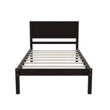 Wood Twin Size Vintage Platform Bed Frame with Headboard