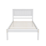 Wood Twin Size Vintage Platform Bed Frame with Headboard