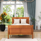 Wooden Twin Sleigh Bed Frame with Headboard and Footboard