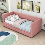 Upholstered Twin Daybed with Storage - [Drawers]