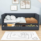 Upholstered Twin Daybed with Storage - [Drawers]