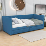 Upholstered Twin Daybed with Storage - [Drawers]