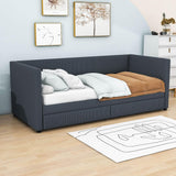 Upholstered Twin Daybed with Storage - [Drawers]