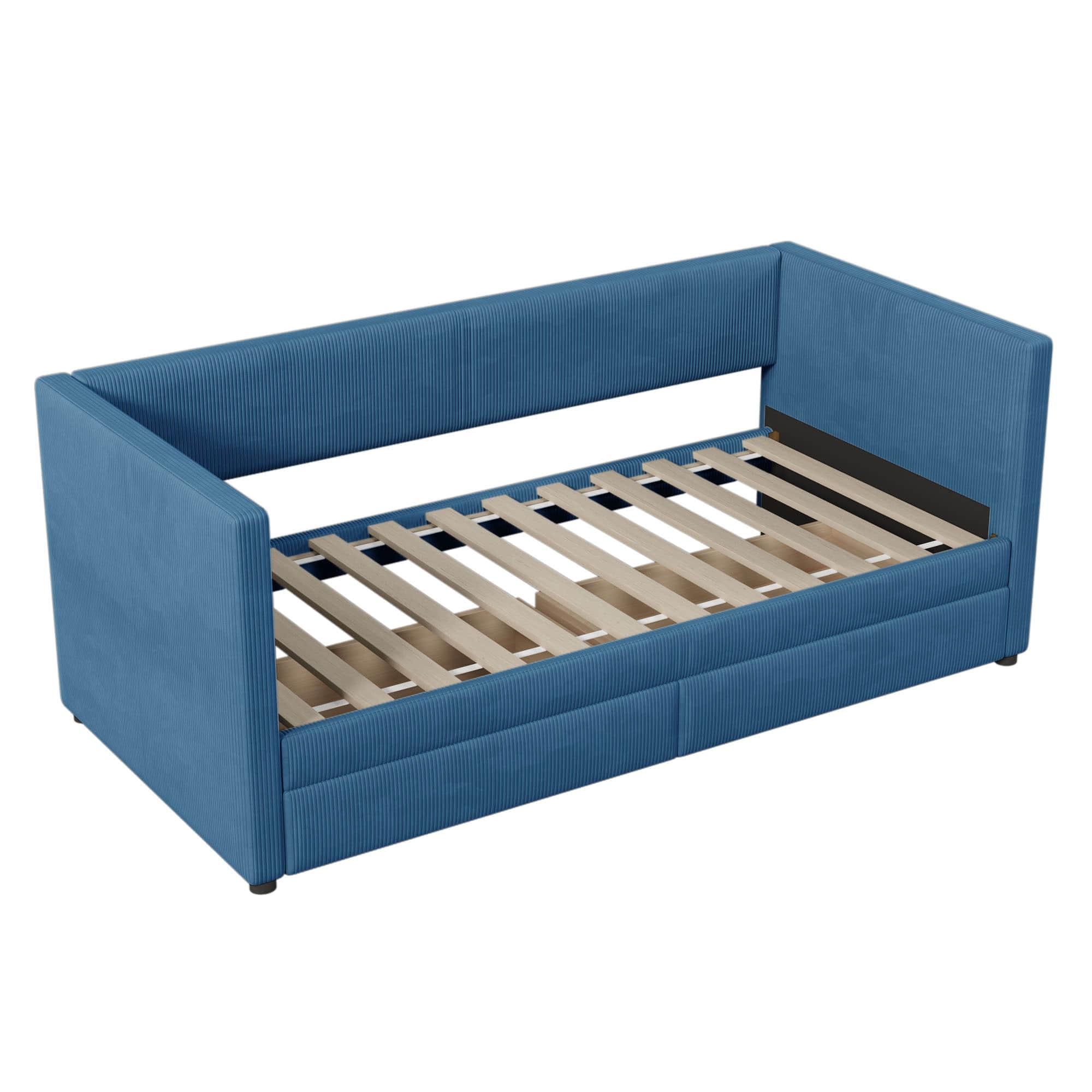 Upholstered Twin Daybed with Storage - [Drawers]