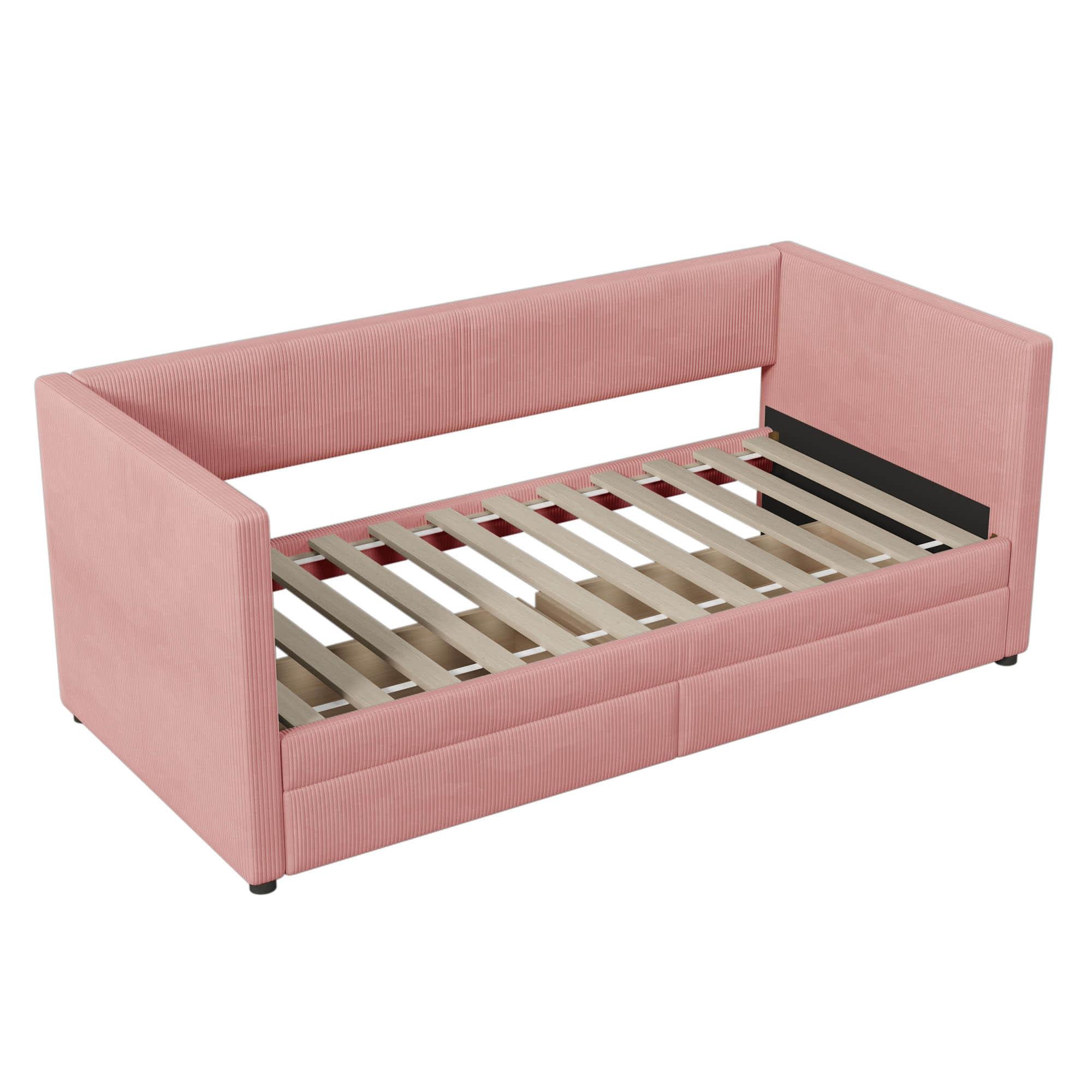 Upholstered Twin Daybed with Storage - [Drawers]