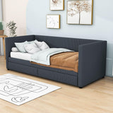 Upholstered Twin Daybed with Storage - [Drawers]