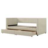 Upholstered Twin Daybed with Storage - [Drawers]