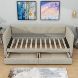 Upholstered Twin Daybed with Storage - [Drawers]