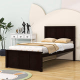 Twin Size Classic Platform Bed with Storage Drawers and Headboard