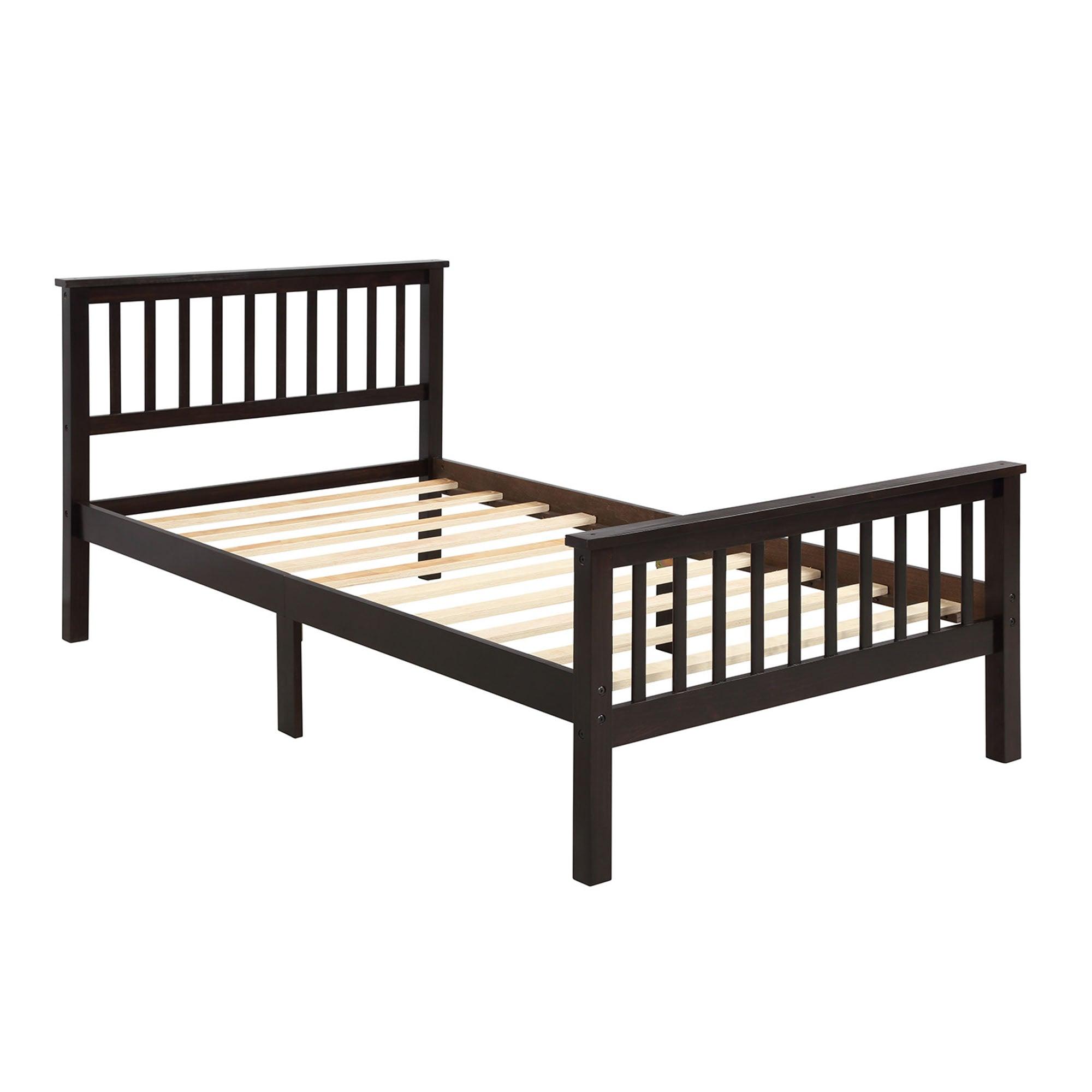 Twin Size Kids Platform Bed Frame with Headboard - [Mattress Foundation]