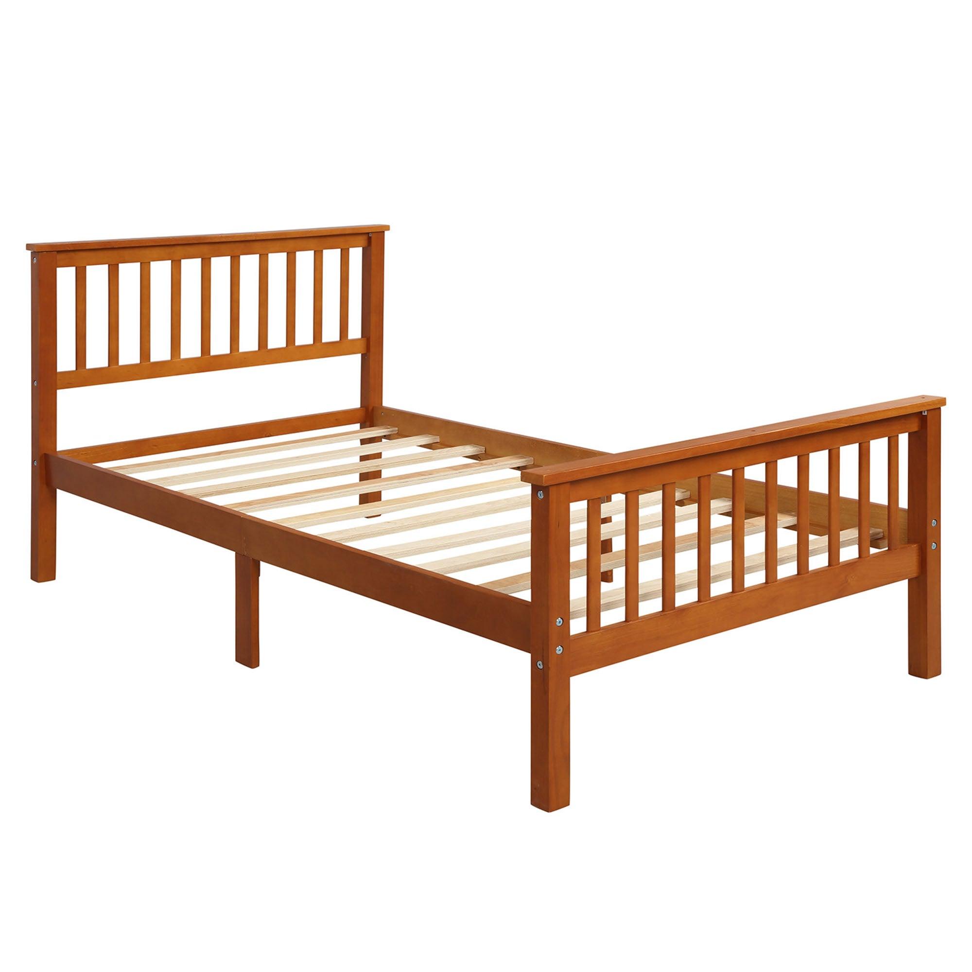 Twin Size Kids Platform Bed Frame with Headboard - [Mattress Foundation]