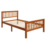 Twin Size Kids Platform Bed Frame with Headboard - [Mattress Foundation]