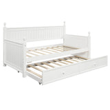 Wood Twin Daybed With Twin Trundle & Beadboard Back