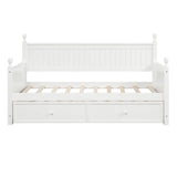 Wood Twin Daybed With Twin Trundle & Beadboard Back