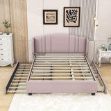 Modern Upholstered Queen Platform Bed Frame with Headboard and Storage