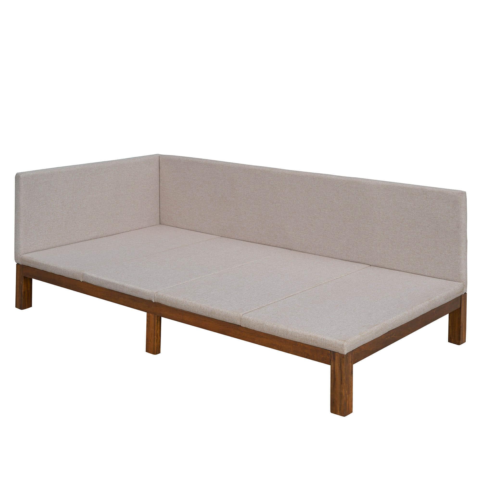 Linen Upholstered Twin Daybed Couch for Living Room