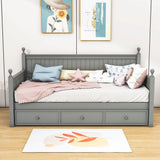 Wood Twin Daybed with Storage Drawers and Beadboard Back