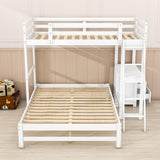 Twin Over Full Bunk Beds with Desk and Storage Drawers - [Wooden, Detachable, L-Shaped]