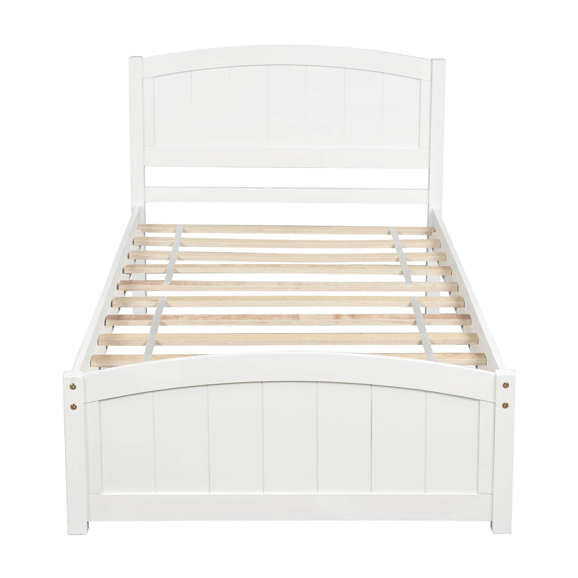 Wood Modern Classic Platform Bed with Headboard for Kids Adults