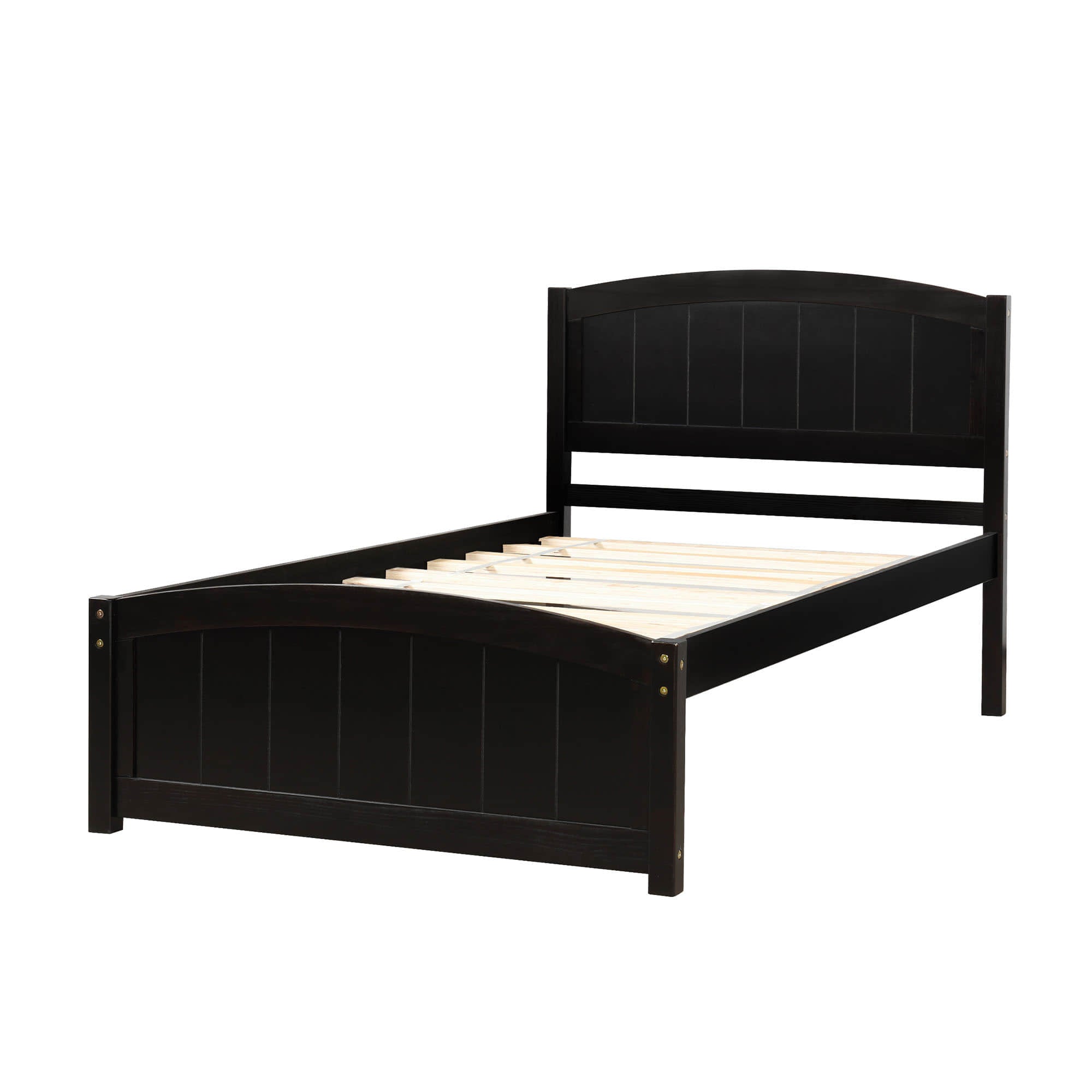 Wood Modern Classic Platform Bed with Headboard for Kids Adults