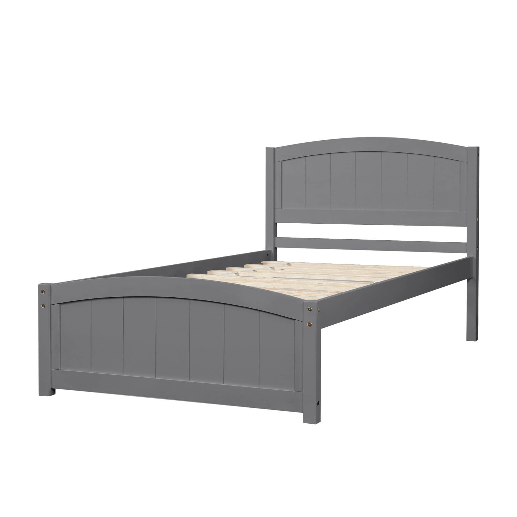 Wood Modern Classic Platform Bed with Headboard for Kids Adults