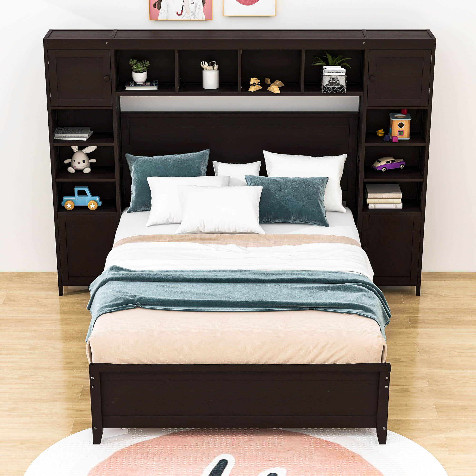 Smart Full Storage Bed Frame with Headboard and Charging Station