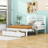 Wood Full Size Platform Bed Frame with Headboard and Storage