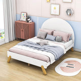 Wooden Cool Full Size Platform Bed with Unicorn Headboard for Girls, Kids