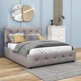 Upholstered Queen Size Platform Bed with Storage and Twin XL Trundle - [Headboard]