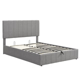 Modern Upholstered Full Bed Frame with Storage - Hydraulic Lift Up System