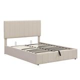 Modern Upholstered Full Bed Frame with Storage - Hydraulic Lift Up System