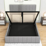 Modern Upholstered Full Bed Frame with Storage - Hydraulic Lift Up System