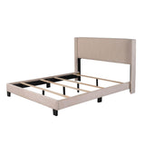 Queen Size Velvet Upholstered Platform Bed Frame with Headboard