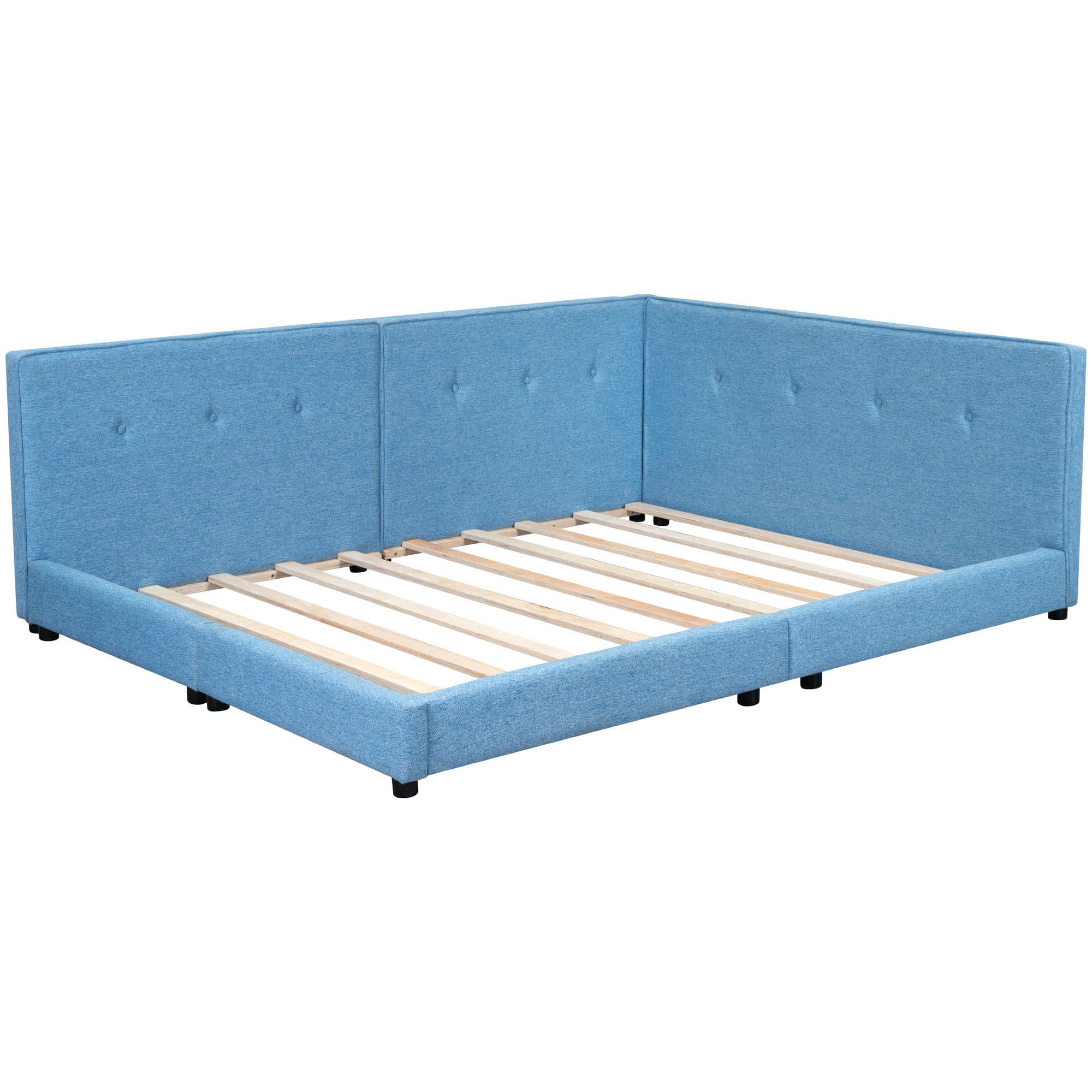 Smart Modern Low Profile Upholstered Full Size Daybed with USB Ports