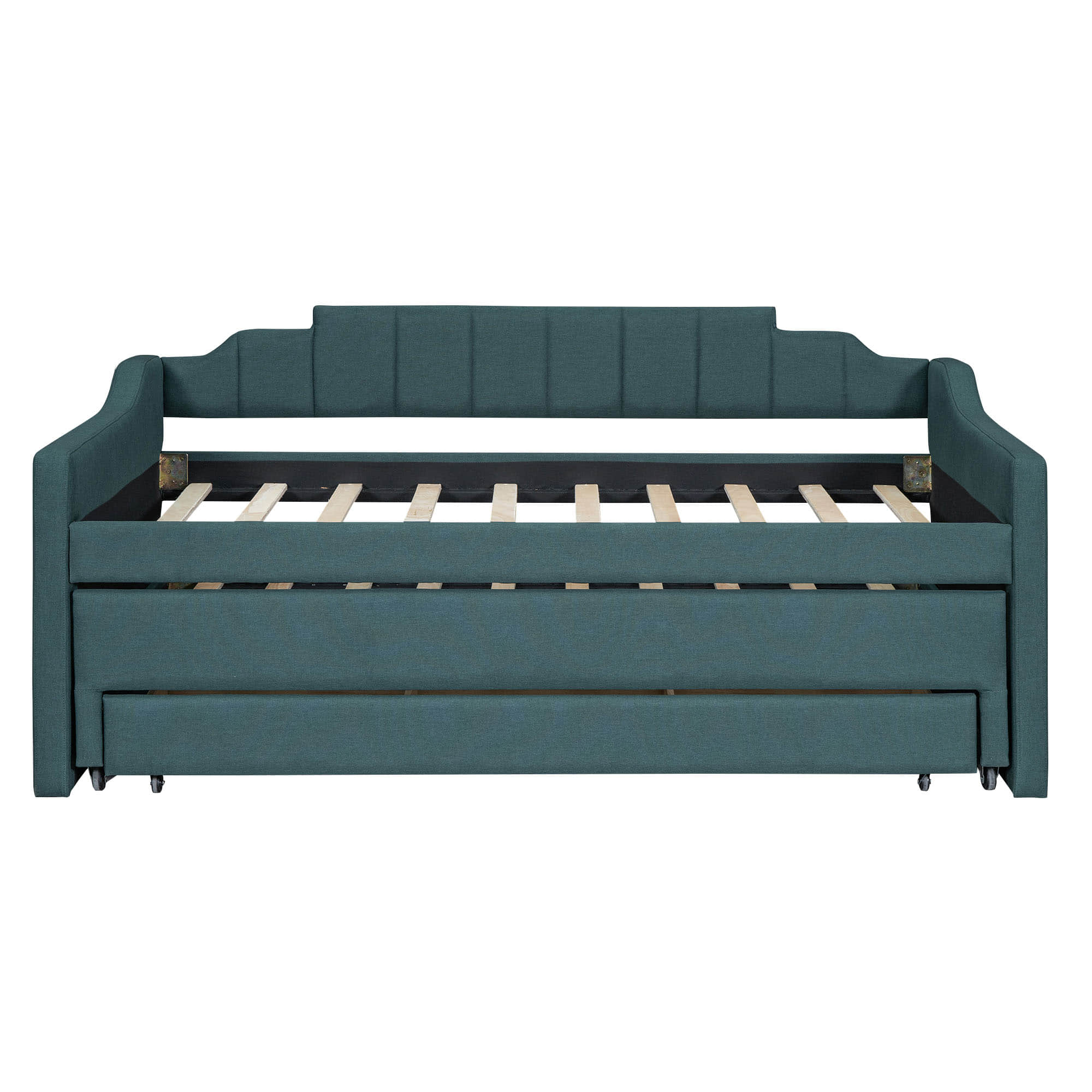 Twin Upholstered Daybed with Trundle and Storage - [Drawers, Linen]