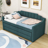 Twin Upholstered Daybed with Trundle and Storage - [Drawers, Linen]