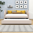 Modern Full Size Upholstered Daybed with Twin Trundle for Adults