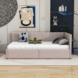 Twin Linen Upholstered Daybed with Storage - [Drawers]