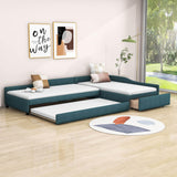 Upholstered Double Twin Daybed with Trundle and Storage - [Drawer]