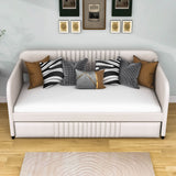 Modern Twin Upholstered Daybed with Trundle Bed - [Sofa Bed in Living Room]