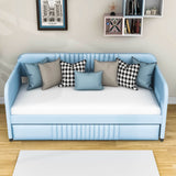 Modern Twin Upholstered Daybed with Trundle Bed - [Sofa Bed in Living Room]