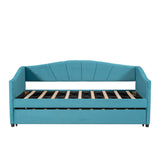 Velvet Upholstered Twin Daybed with Trundle Bed